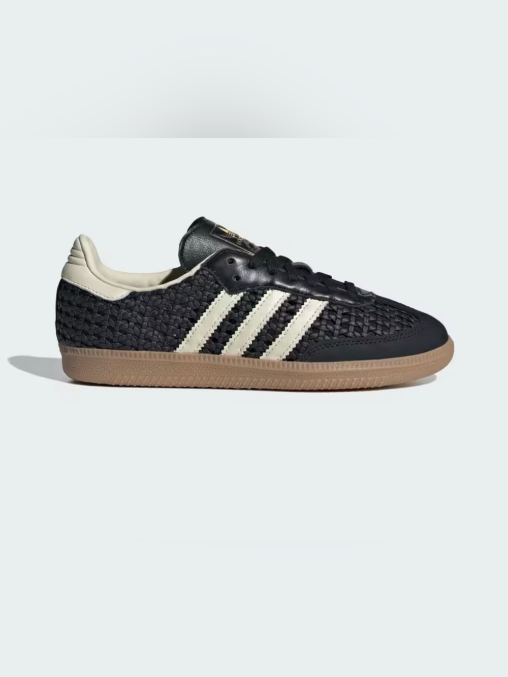 adidas Samba OG W Black & White Woven Leather Sneakers - Picture 6 of 6